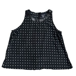 Miss Lili Black and White Cross Pattern Tank Top Sleveless Shirt Size 3X